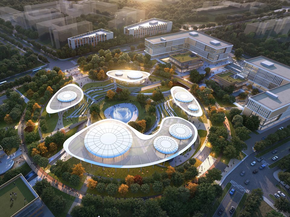 Start-up Area im Baugebiet A der Huairou Science City in Peking, Zentraler Ring